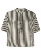 Ymc Striped Short-sleeve Shirt - Black