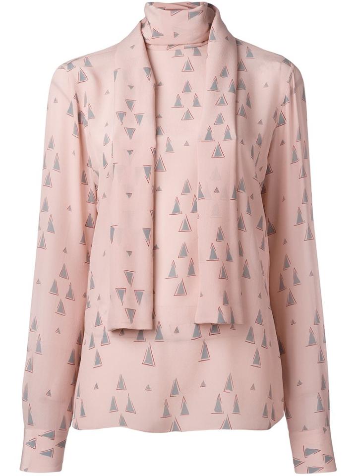 Valentino Triangle Print Blouse, Women's, Size: 40, Pink/purple, Silk
