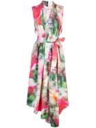 Adam Lippes Asymmetric Floral Print Dress - Multicolour