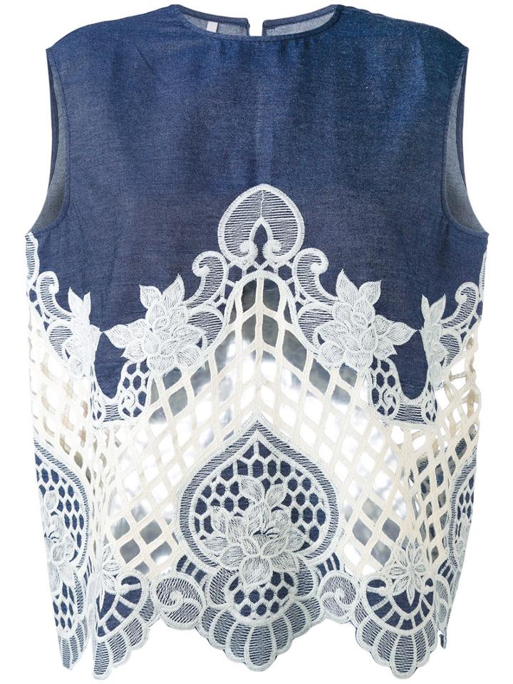 'magika' Top - Women - Cotton - S, Blue, Cotton, Alcoolique