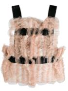 Comme Des Garçons Noir Kei Ninomiya Sheer Ruffle Tank Top - Neutrals