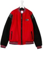 Givenchy Kids Contrast Sleeve Bomber Jacket - Red