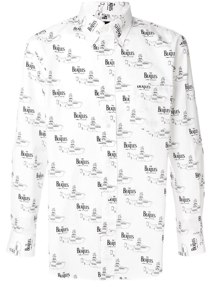 The Beatles X Comme Des Garçons Slogan Print Fitted Shirt - White