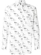 The Beatles X Comme Des Garçons Slogan Print Fitted Shirt - White