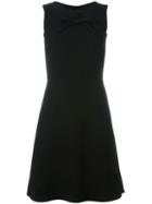 Boutique Moschino Front Bow Dress, Women's, Size: 44, Black, Polyester/acetate/virgin Wool