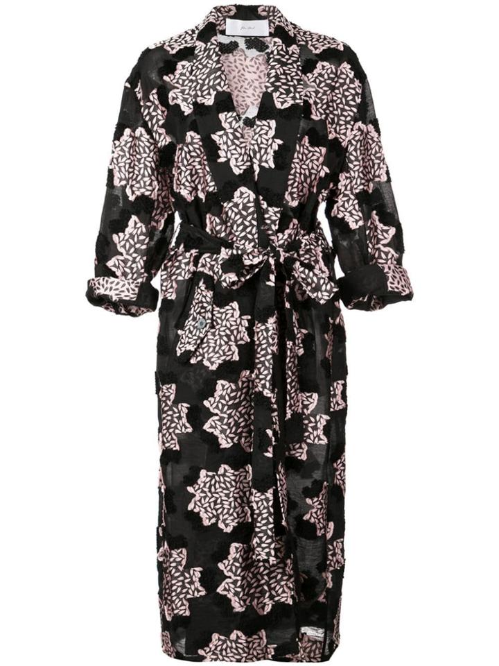 Julien David Printed Kimono Coat - Black