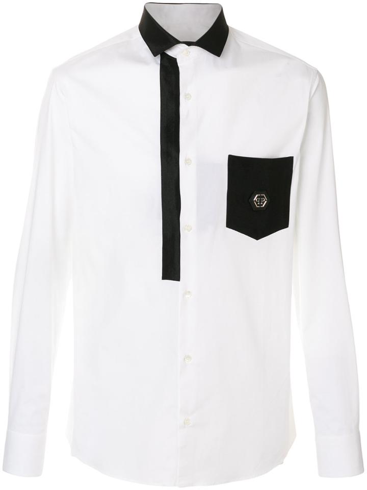 Philipp Plein Contrast Panelled Shirt - White