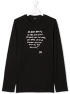 Diesel Kids Teen Slogan Print T-shirt - Black