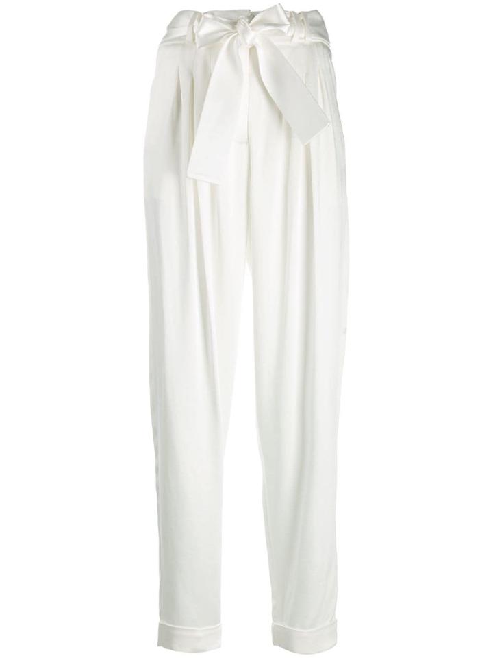 Balmain Tie Front Straight Trousers - White