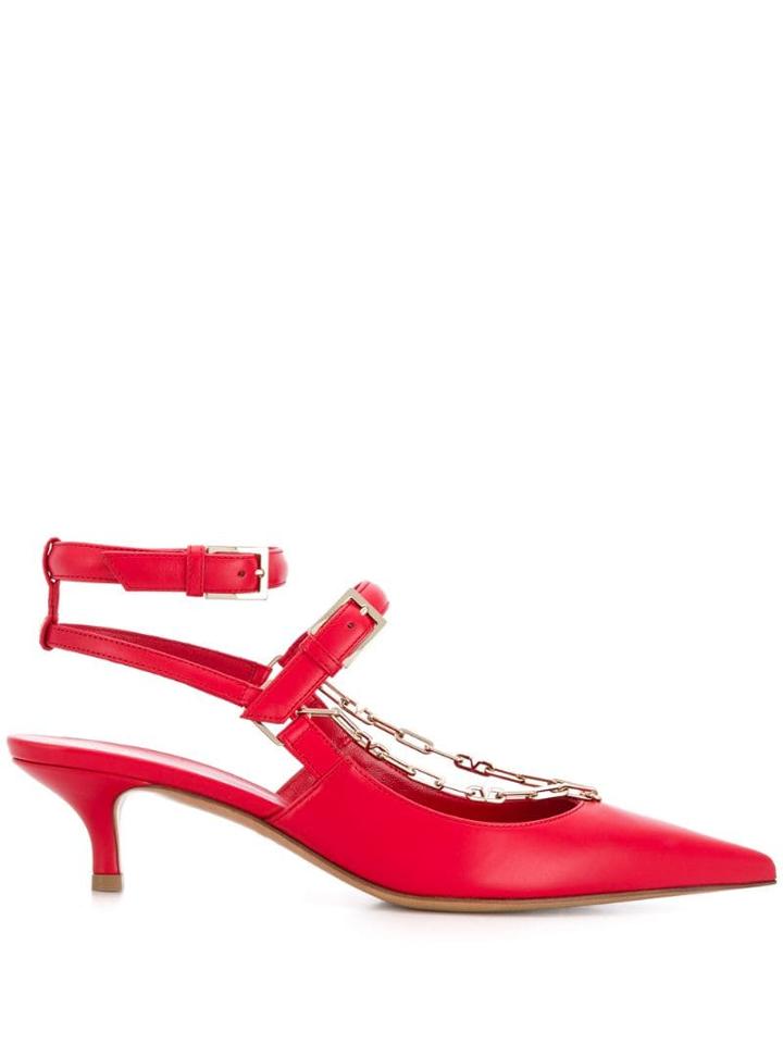 Valentino Valentino Garavani Chain Detailed 45mm Pumps - Red