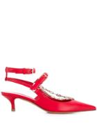 Valentino Valentino Garavani Chain Detailed 45mm Pumps - Red