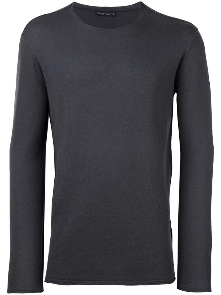 Transit Round Neck Pullover, Men's, Size: Large, Grey, Cashmere