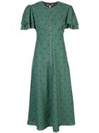 Alexa Chung Floral Print Zip Detail Dress - Green