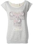 Chloé Raw Edge Toucan Sweatshirt, Women's, Size: Xs, Grey, Cotton