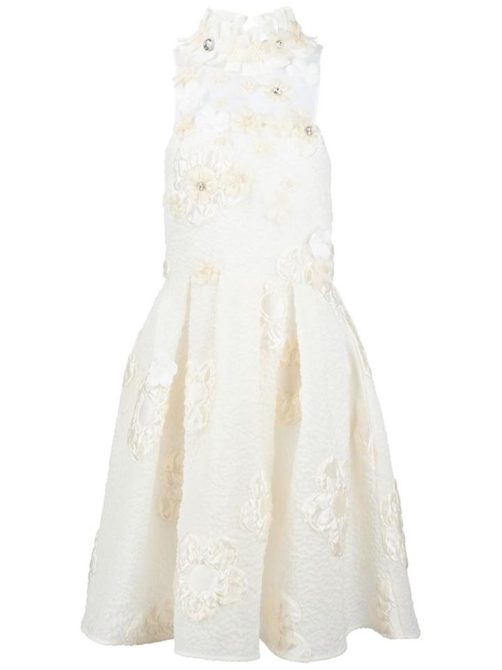 Fendi Flower Appliqué Cloqué Dress