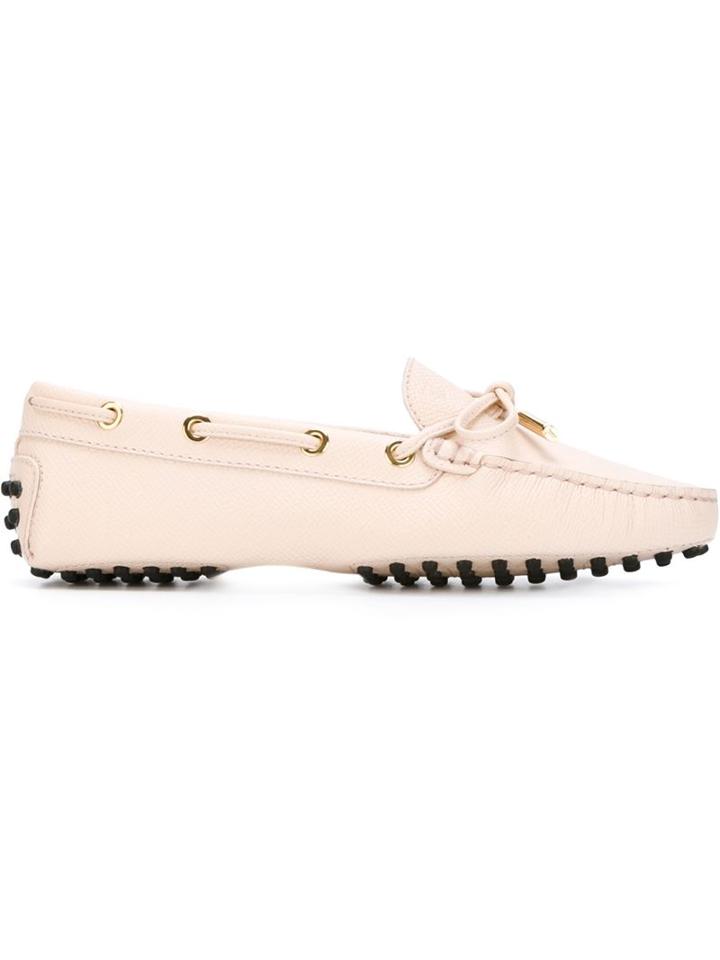 Tod S Gommino Driving Shoes, Women's, Size: 40, Pink/purple, Leather/rubber