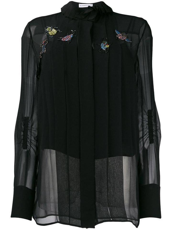 Carven Bug-appliquéd Blouse - Black