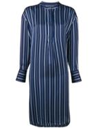 Ymc Striped Shirt Dress - Blue