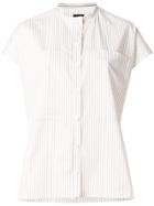 Joseph Striped Short Sleeve Shirt - White