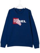 Diesel Kids Logo Patch Sweatshirt - Blue