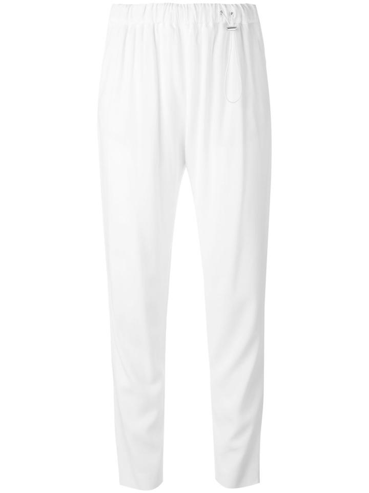 Fabiana Filippi - Drawstring Cropped Trousers - Women - Spandex/elastane/acetate/viscose - 46, White, Spandex/elastane/acetate/viscose