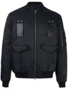 Les Benjamins Pocketed Bomber Jacket, Men's, Size: Medium, Black, Cotton/polyamide/polyester