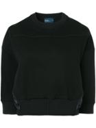 Kolor Sheer Stripe Panel Back Sweater - Black