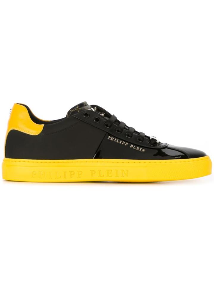 Philipp Plein Optical Sneakers, Men's, Size: 43, Yellow/orange, Leather/patent Leather/rubber