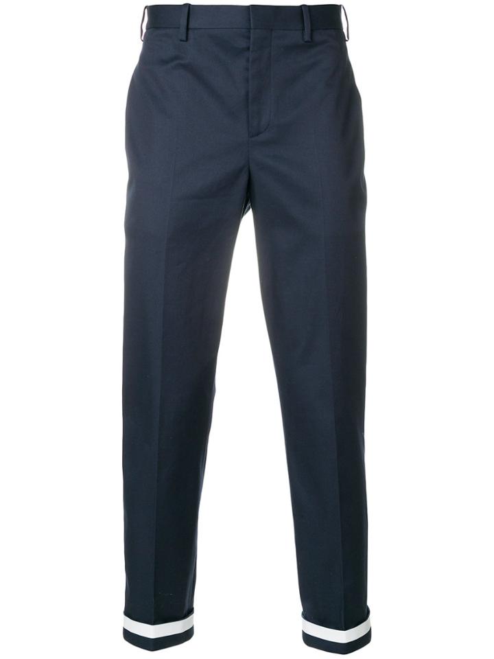 Neil Barrett Stripe Cuff Trousers - Blue