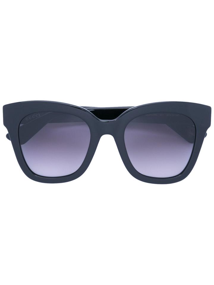 Gucci Eyewear - Thick Square Frame Sunglasses - Women - Acetate - 50, Black, Acetate