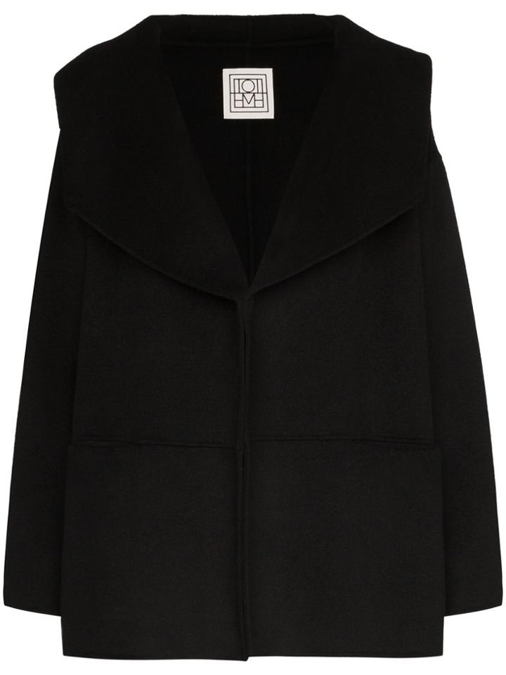 Toteme Annecy Oversized-collar Peacoat - Black