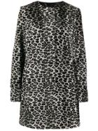 Drome Leopard Print Coat - Grey