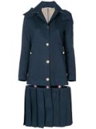 Thom Browne Low-slung Pleated Mackintosh Overcoat - Blue