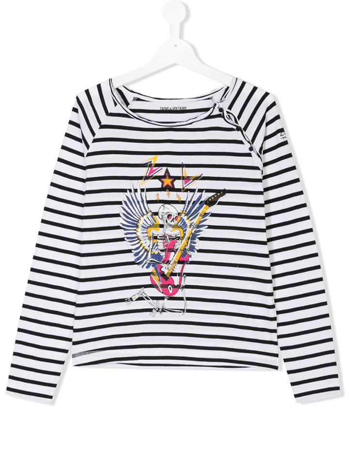 Zadig & Voltaire Kids Teen Motif Breton Top - Multicolour