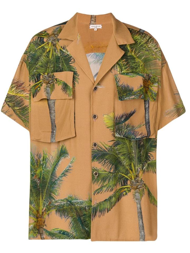 Natasha Zinko Palm Tree Print Oversized Shirt - Neutrals