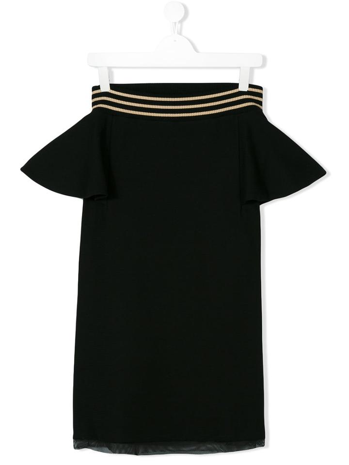 Andorine - Ribbed Stripe Strapless Dress - Kids - Cotton/polyamide/spandex/elastane - 14 Yrs, Black