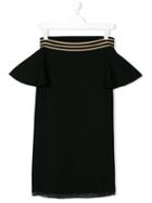 Andorine - Ribbed Stripe Strapless Dress - Kids - Cotton/polyamide/spandex/elastane - 14 Yrs, Black