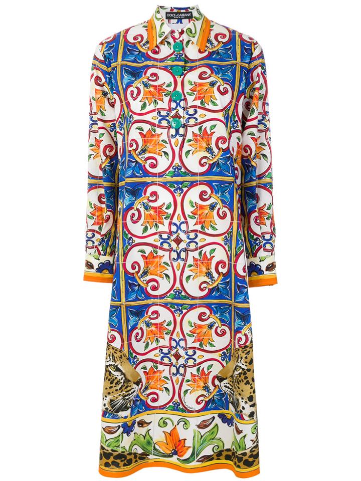 Dolce & Gabbana Majolica Print Shirt Dress - Multicolour