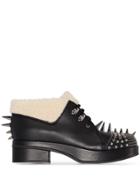 Gucci Victor Shearling Spike Hiking Boots - Black