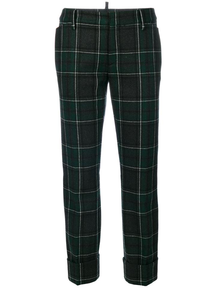 Dsquared2 - Check Flared Pants - Women - Polyamide/polyester/wool - 38, Green, Polyamide/polyester/wool