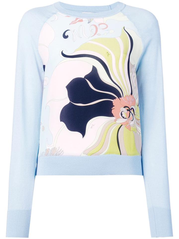 Emilio Pucci Mirabilis Print Wool Jumper - Blue