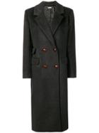 Ganni Double Breasted Coat - Grey