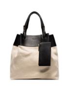 Bottega Veneta Logo Embossed Tote - Neutrals