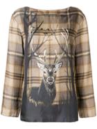 Alberta Ferretti Deer Print Blouse - Brown