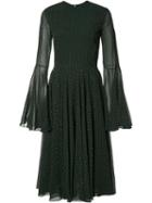 Rosetta Getty Bell Sleeve Dress, Women's, Size: 4, Black, Polyester/viscose