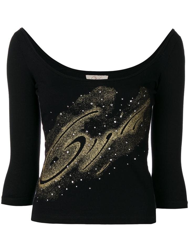 Romeo Gigli Pre-owned Glittery Three-quarters Blouse - Black