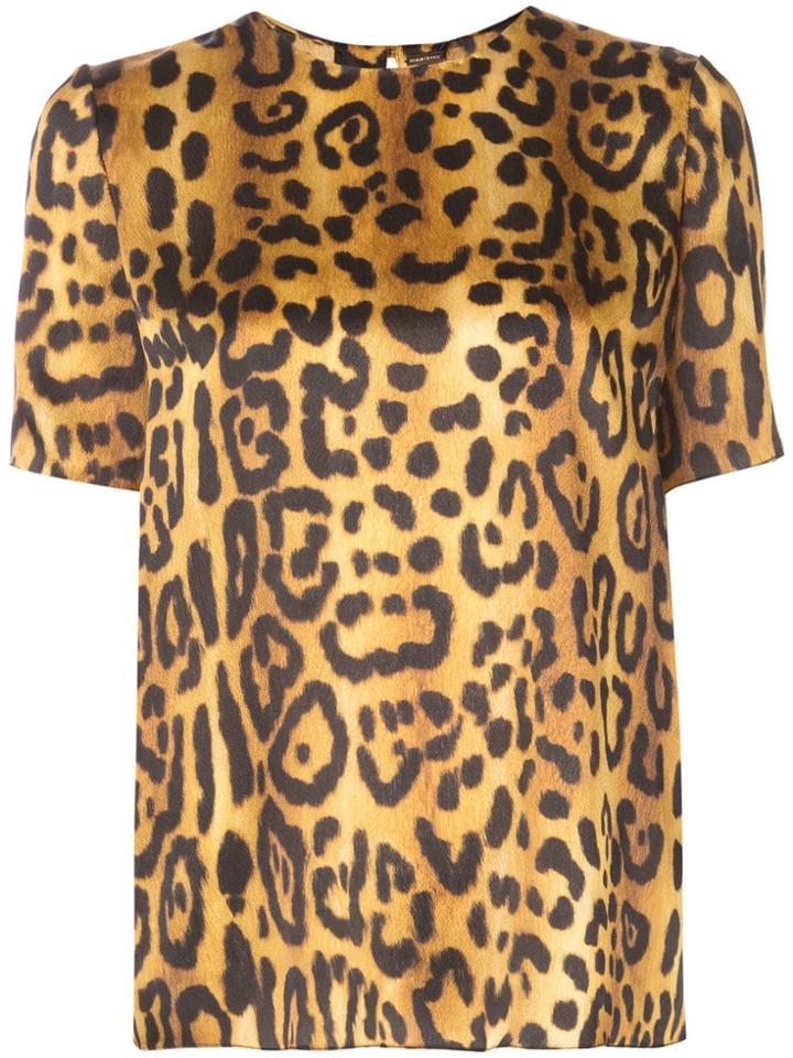 Adam Lippes Leopard Print T-shirt - Orange