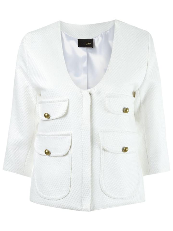 Andrea Bogosian Textured Jacket, Women's, Size: P, White, Cotton/viscose