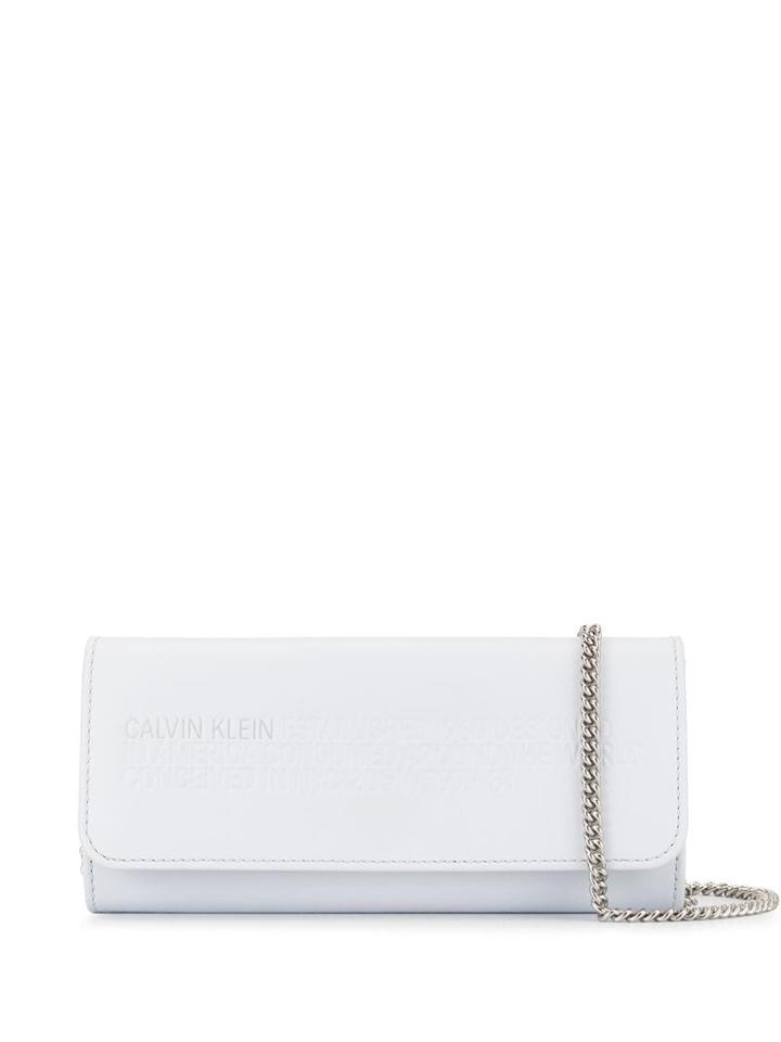 Calvin Klein 205w39nyc Classic Chain Clutch Bag - White