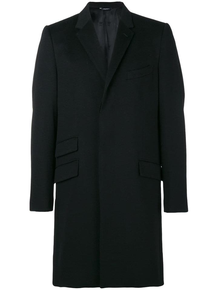 Dolce & Gabbana Slim-fit Single Breasted Coat - Black
